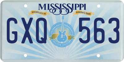 MS license plate GXQ563