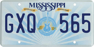 MS license plate GXQ565