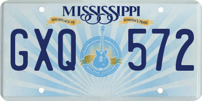 MS license plate GXQ572