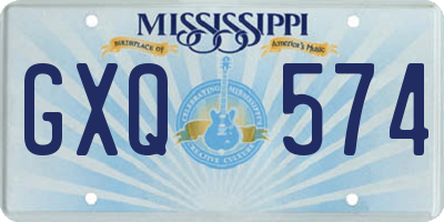 MS license plate GXQ574