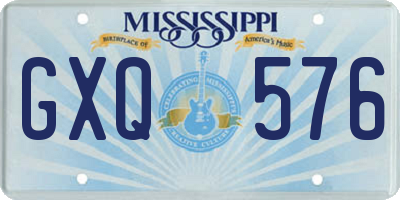 MS license plate GXQ576