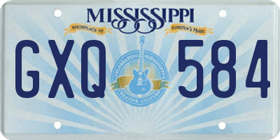 MS license plate GXQ584