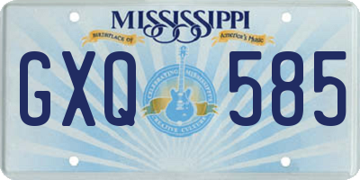 MS license plate GXQ585