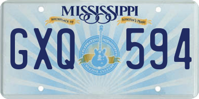 MS license plate GXQ594