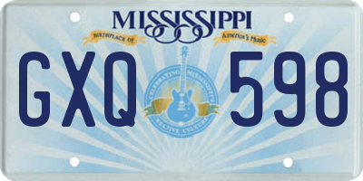 MS license plate GXQ598