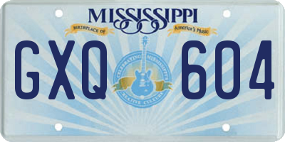MS license plate GXQ604