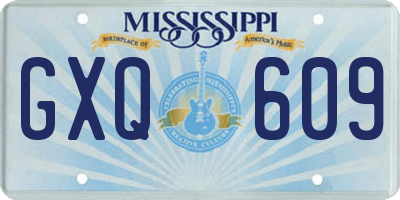 MS license plate GXQ609