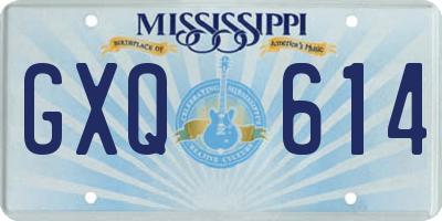MS license plate GXQ614