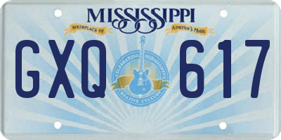 MS license plate GXQ617