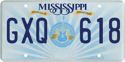 MS license plate GXQ618