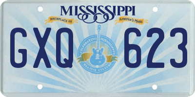 MS license plate GXQ623