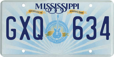MS license plate GXQ634