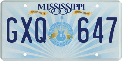 MS license plate GXQ647