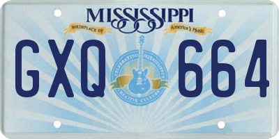 MS license plate GXQ664