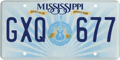 MS license plate GXQ677