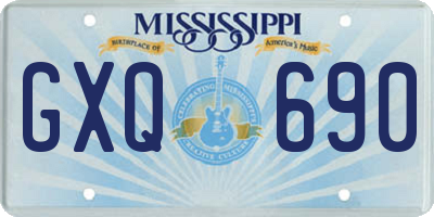 MS license plate GXQ690