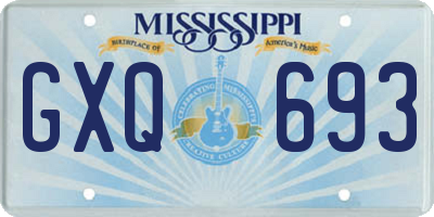 MS license plate GXQ693