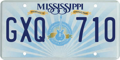 MS license plate GXQ710