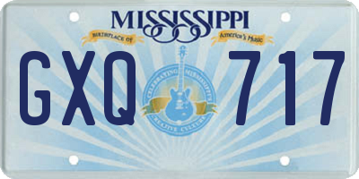 MS license plate GXQ717