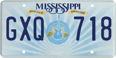MS license plate GXQ718