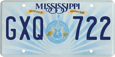 MS license plate GXQ722