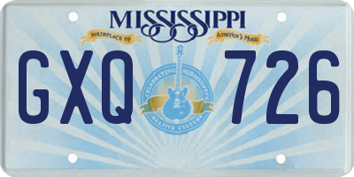 MS license plate GXQ726