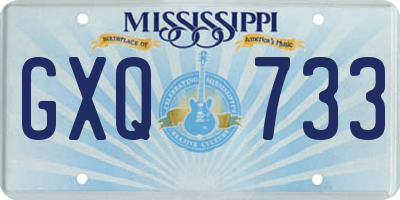 MS license plate GXQ733