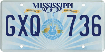 MS license plate GXQ736