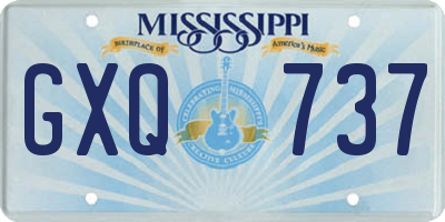 MS license plate GXQ737
