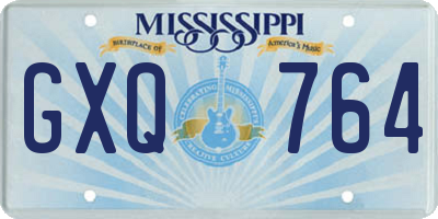 MS license plate GXQ764
