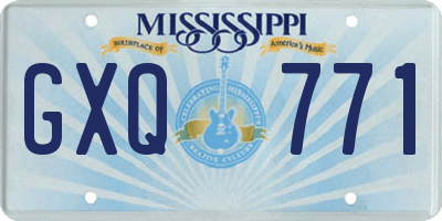MS license plate GXQ771