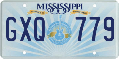 MS license plate GXQ779
