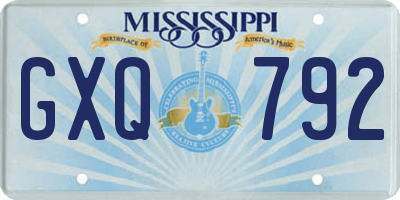MS license plate GXQ792