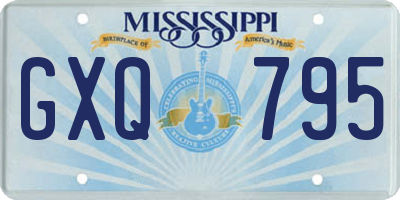 MS license plate GXQ795
