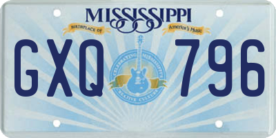 MS license plate GXQ796