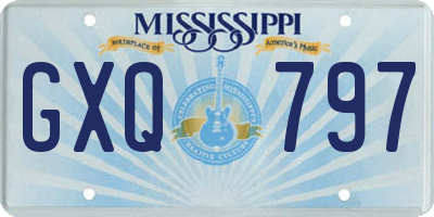 MS license plate GXQ797