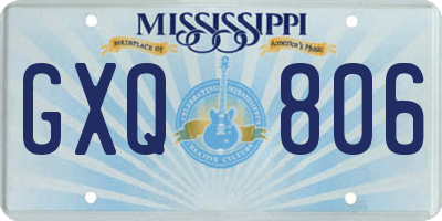 MS license plate GXQ806
