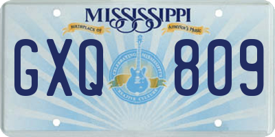 MS license plate GXQ809