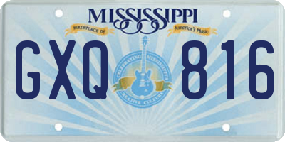 MS license plate GXQ816
