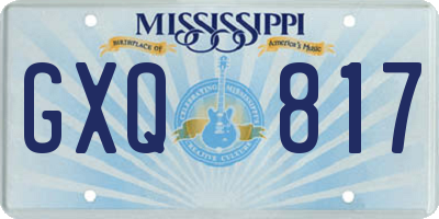 MS license plate GXQ817