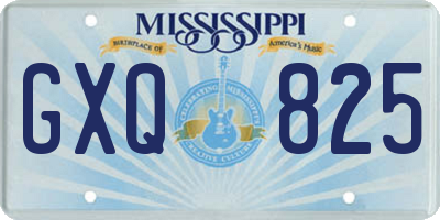 MS license plate GXQ825