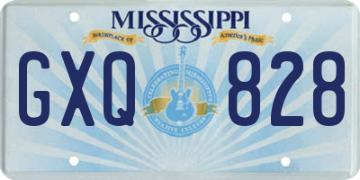 MS license plate GXQ828