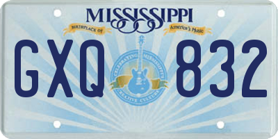 MS license plate GXQ832