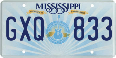 MS license plate GXQ833