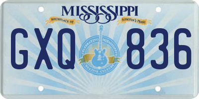 MS license plate GXQ836