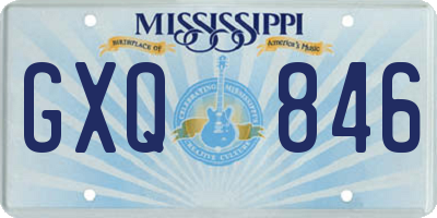 MS license plate GXQ846