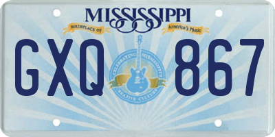 MS license plate GXQ867