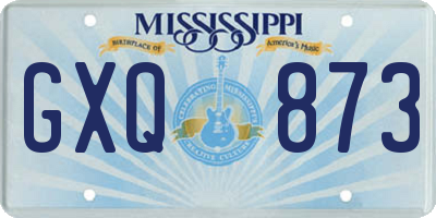 MS license plate GXQ873