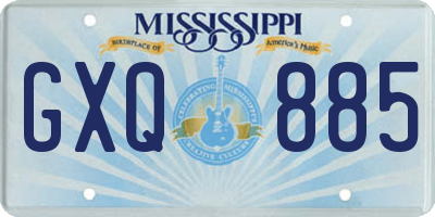 MS license plate GXQ885