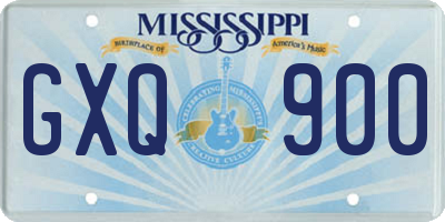 MS license plate GXQ900